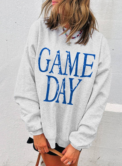 LDC GAME DAY Vintage Washed Letter Graphic Baggy Sweatshirt