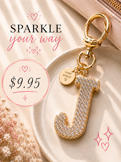 Sparkling Initial Keychain