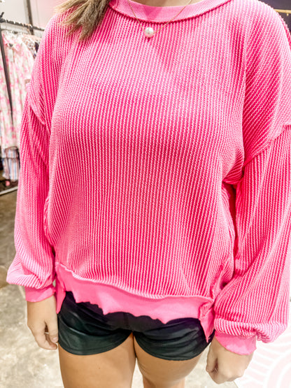 Sweetheart Lucky Distressed Knit Top