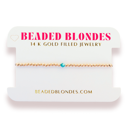 December: Blue Zircon Birthstone Swarovski Crystal Bracelet