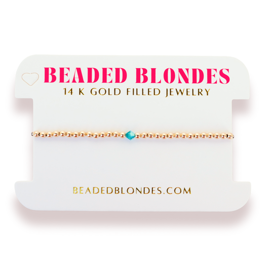 December: Blue Zircon Birthstone Swarovski Crystal Bracelet