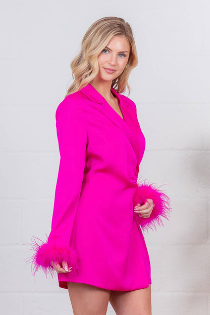 Satin romper with feather detail sleeve