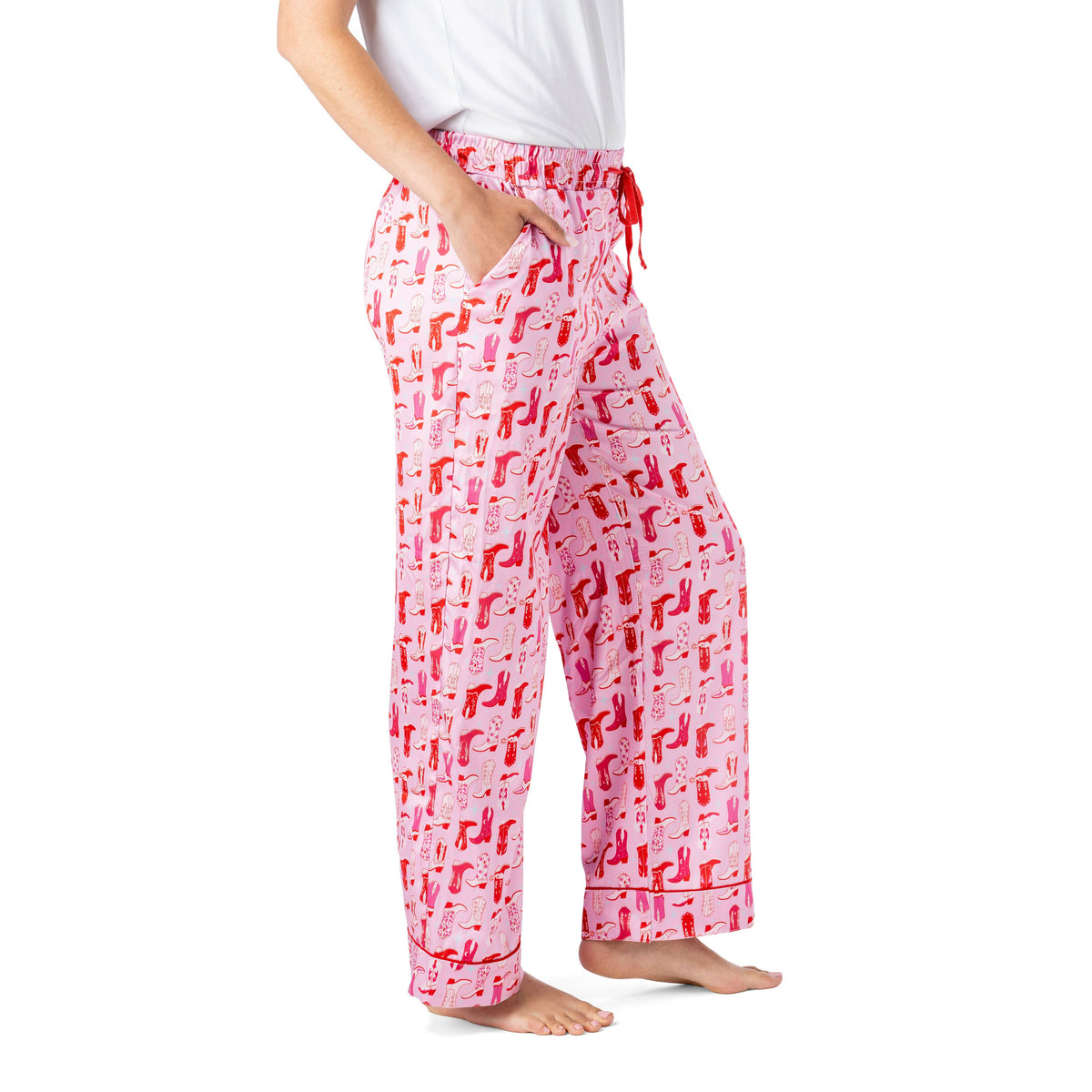 Hello Mello Boots & Bubbles Satin Pajama Pant Open Stock