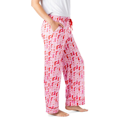 Hello Mello Boots & Bubbles Satin Pajama Pant Open Stock