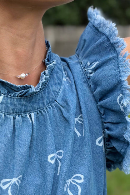 DeAnna Denim & Bow Blouse