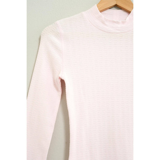 Textured High-Neck Fitted Top