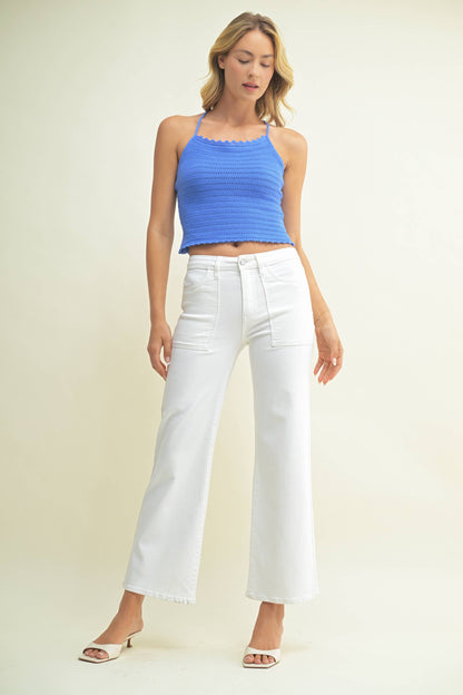 White Utility Pocket Relaxed Jean