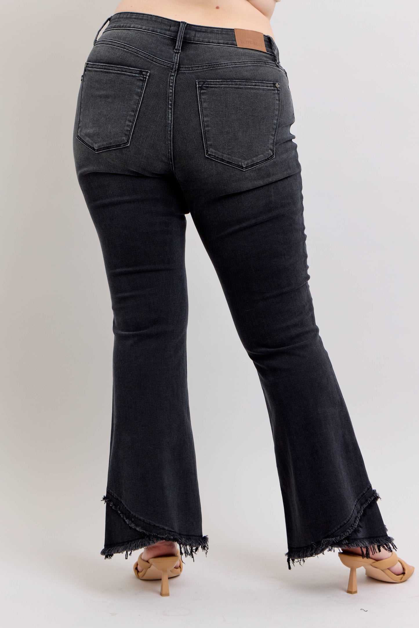 Black Flare w/ Mock Fray Tulip Hem
