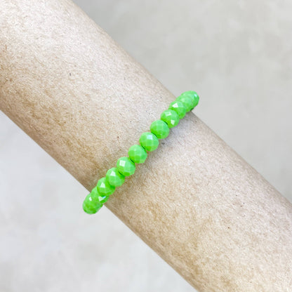 Adjustable Green Crystal Beaded Bracelet