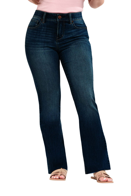 Petite 29" Ab-Solve Slim Boot Jean w/ Raw Hem in Safia