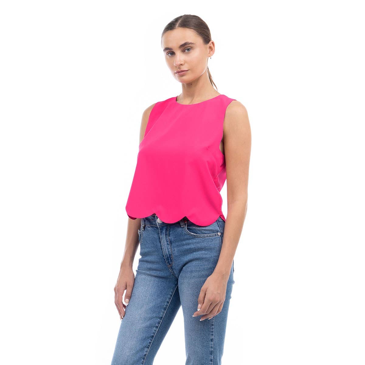 Scalloped Hem Top