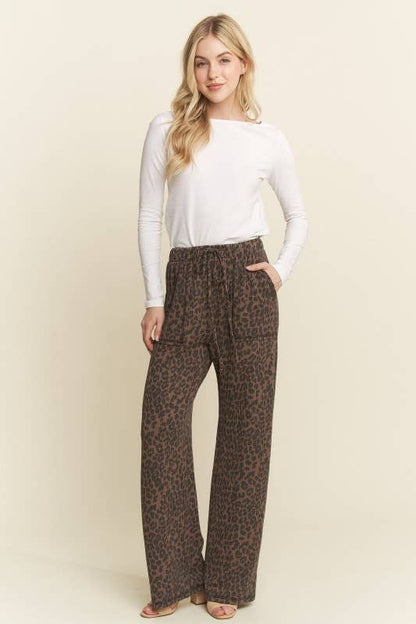 Wide Leg Animal Urban Rib Pants