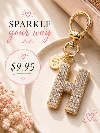 Sparkling Initial Keychain