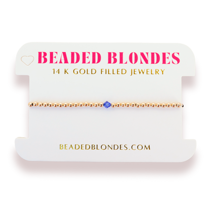 September: Sapphire Birthstone Swarovski Crystal Bracelet