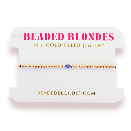 September: Sapphire Birthstone Swarovski Crystal Bracelet