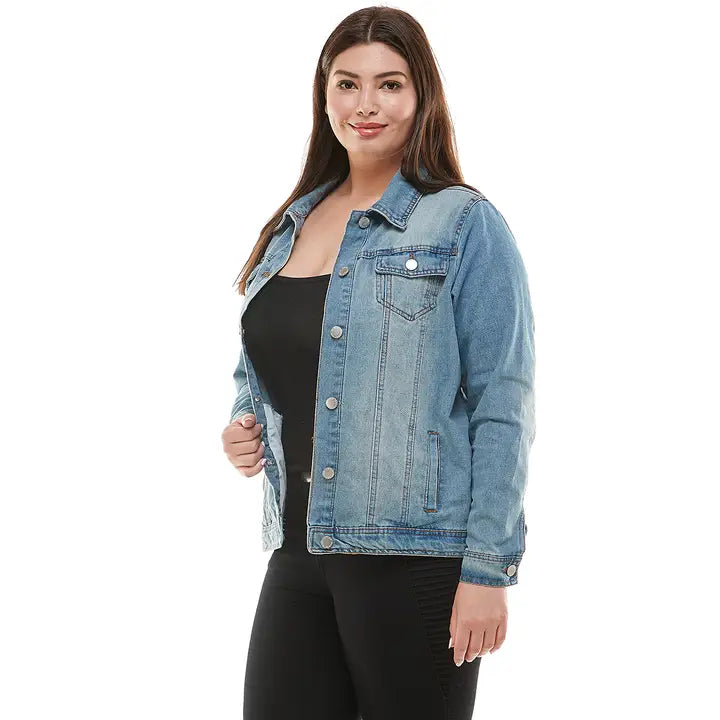 Plus Size Trucker Denim Jacket