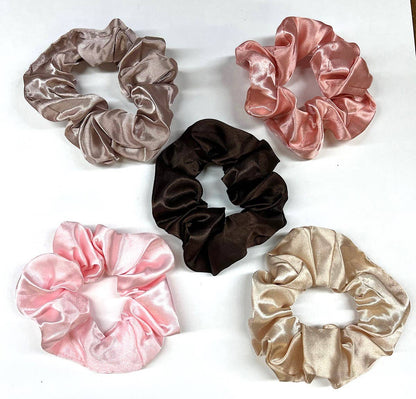 Satin Hair Scrunchies 5 Pk-prevents damage and breakage