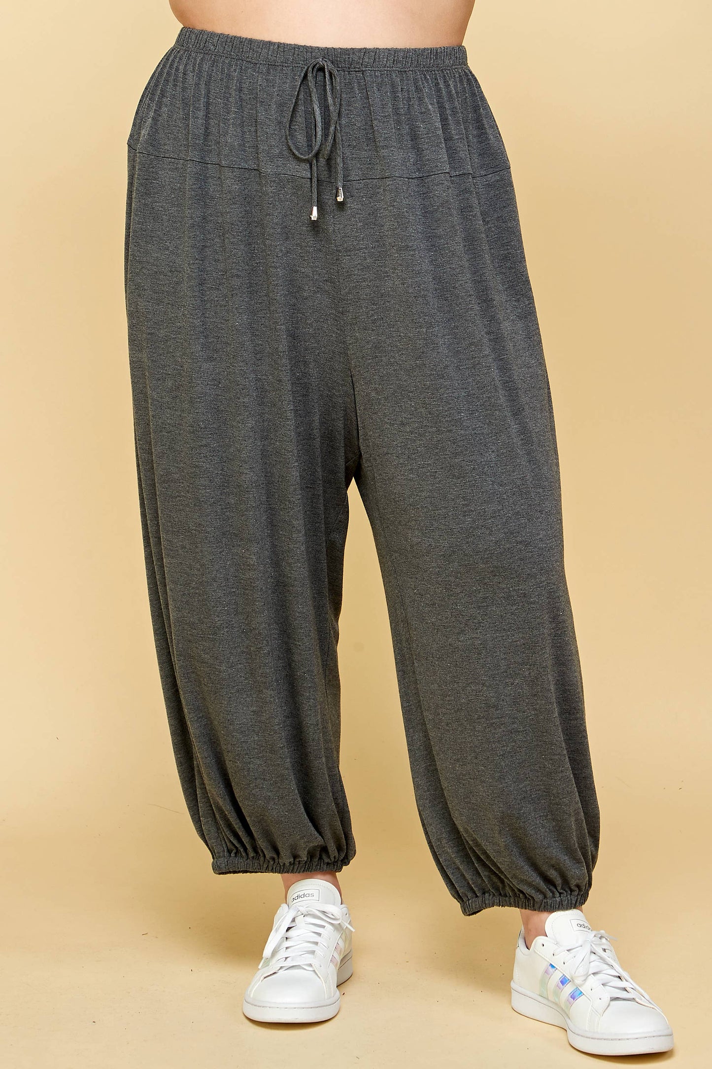 Plus Size Solid Knit Jogger Pants