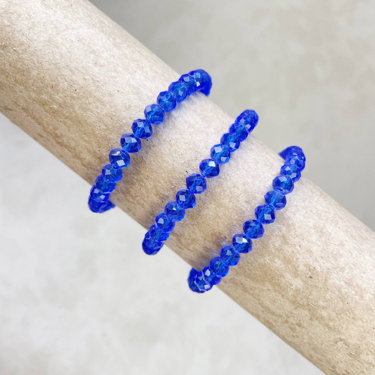 Gloria// Translucent Cobalt Crystal Beaded Bracelet