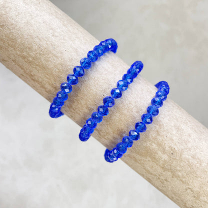 Gloria// Translucent Cobalt Crystal Beaded Bracelet
