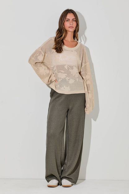 ELASTIC KNIT LONG PANTS