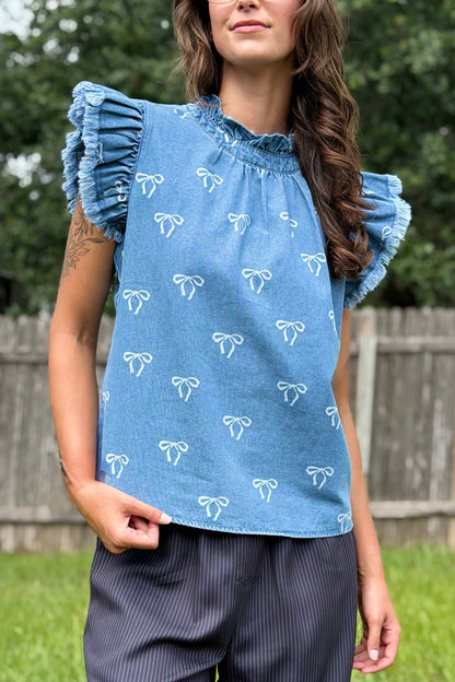 DeAnna Denim & Bow Blouse