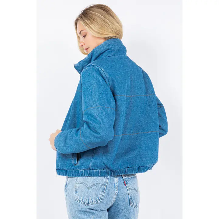 Oversized Denim Puffer