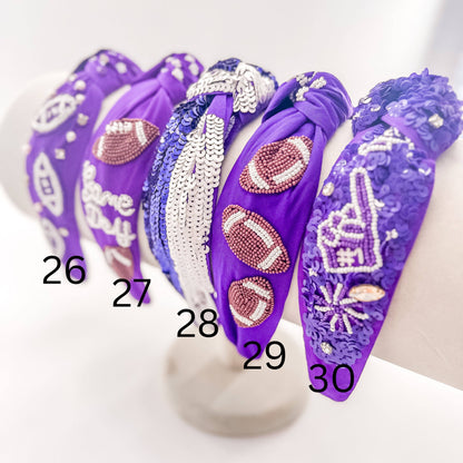 Football Headband, Game Day Headband, Sequin Headband