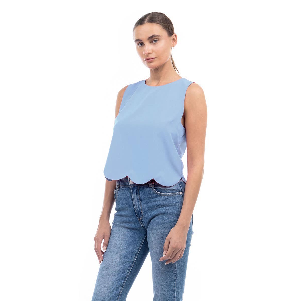 Scalloped Hem Top