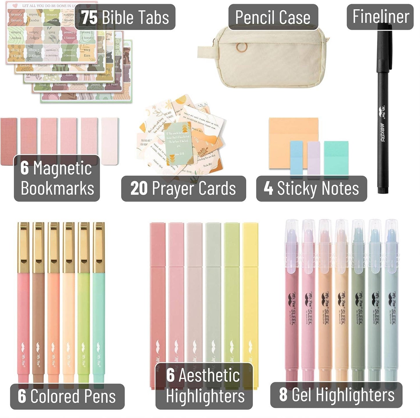 Mr. Pen Bible Journaling Kit with 20 Prayer Cards
