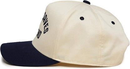 2-Tone Embroidered Cap - Jesus Saves I Spend - Navy/Beige