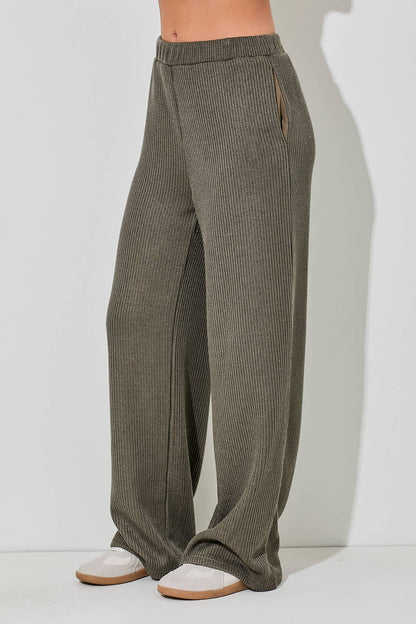ELASTIC KNIT LONG PANTS