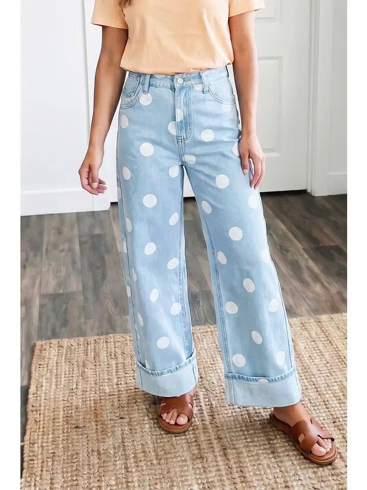 Casual Polka Dot Jeans