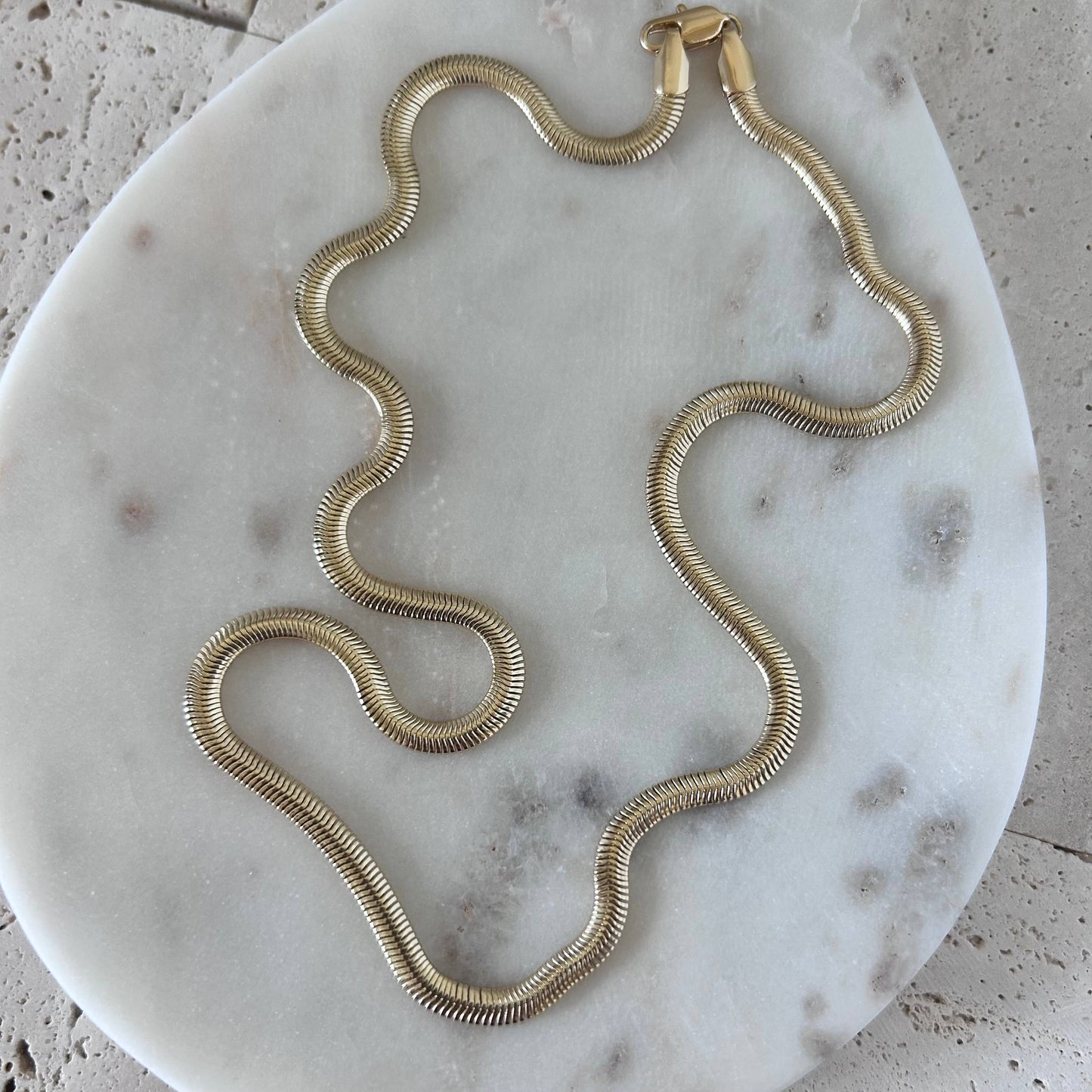 Snake chain herringbone link necklace gold filled 