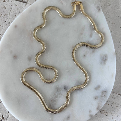 Snake chain herringbone link necklace gold filled 