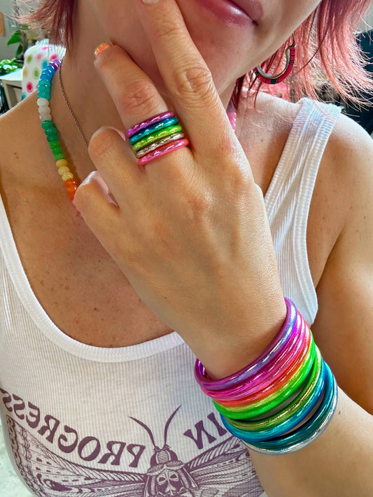 Thai Buddhist Temple Rings, Rush, Colorful Kumlai