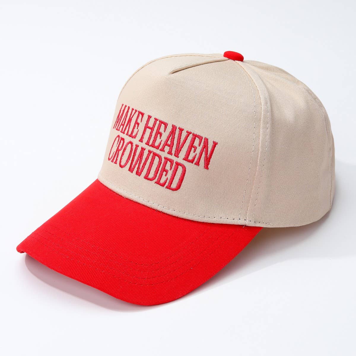 MAKE HEAVEN CROWDED BASEBALL CAP in RED