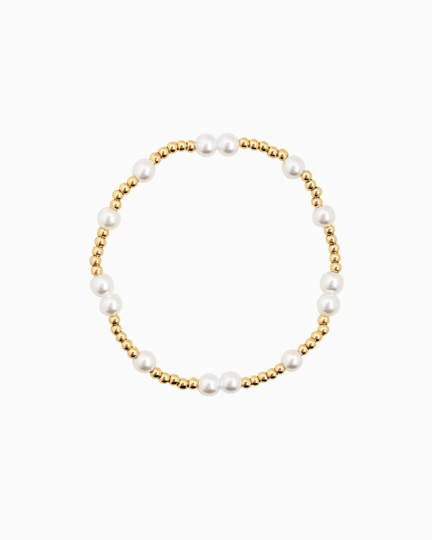 Unique Ball Bead and Pearl Stretch Bracelet Set of 5