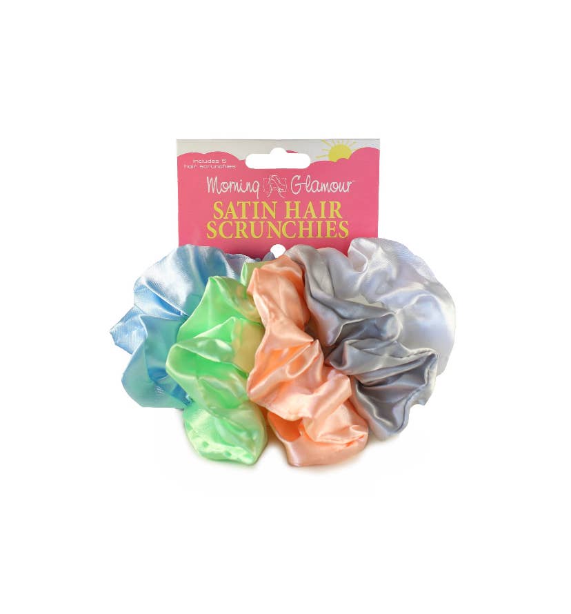 Satin Hair Scrunchies 5 Pk-prevents damage and breakage