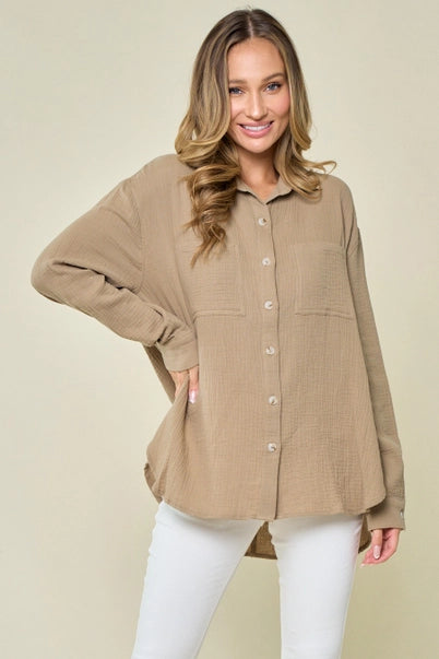 Oversized Gauze Shirting