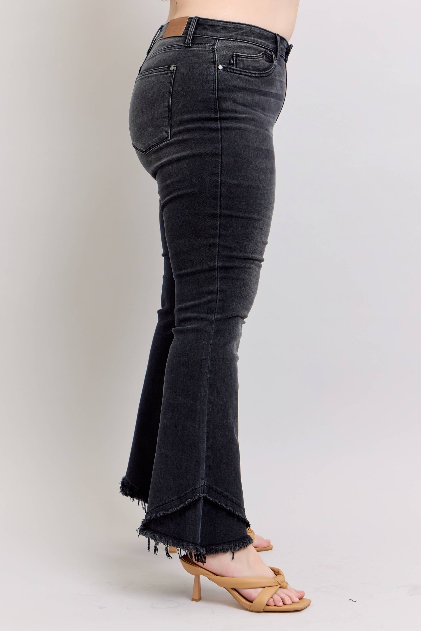 Black Flare w/ Mock Fray Tulip Hem