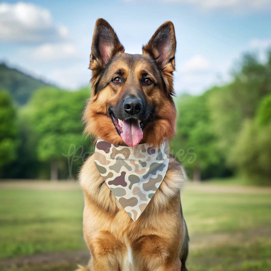 Duck Camo Collar Slip On Dog Bandana 