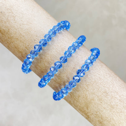 Gloria// Translucent Blue Crystal Beaded Bracelet
