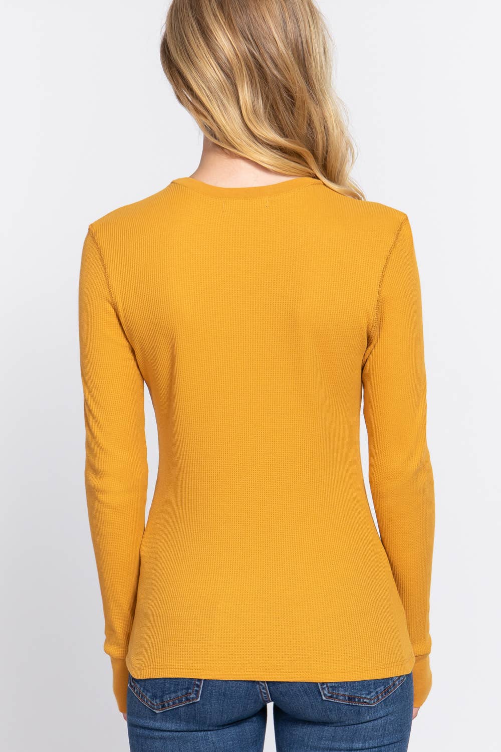 Long Sleeve Crew Neck Thermal Knit Top