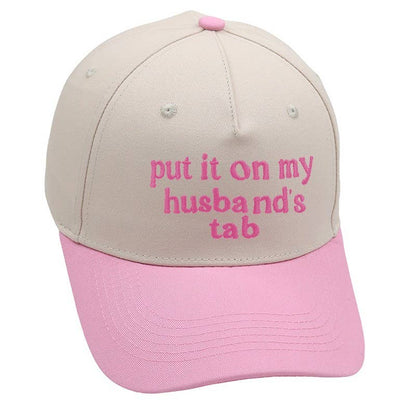 TWO TONE EMBROIDERY  WORD BASEBALL HAT CAP