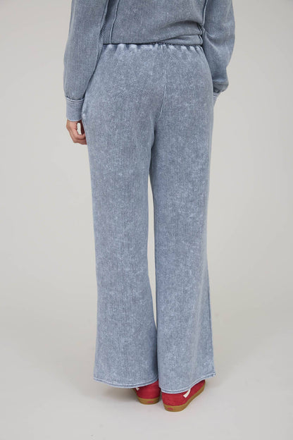 WASHED HIGH WAIST DRAWSTRING LOUNGE PANTS