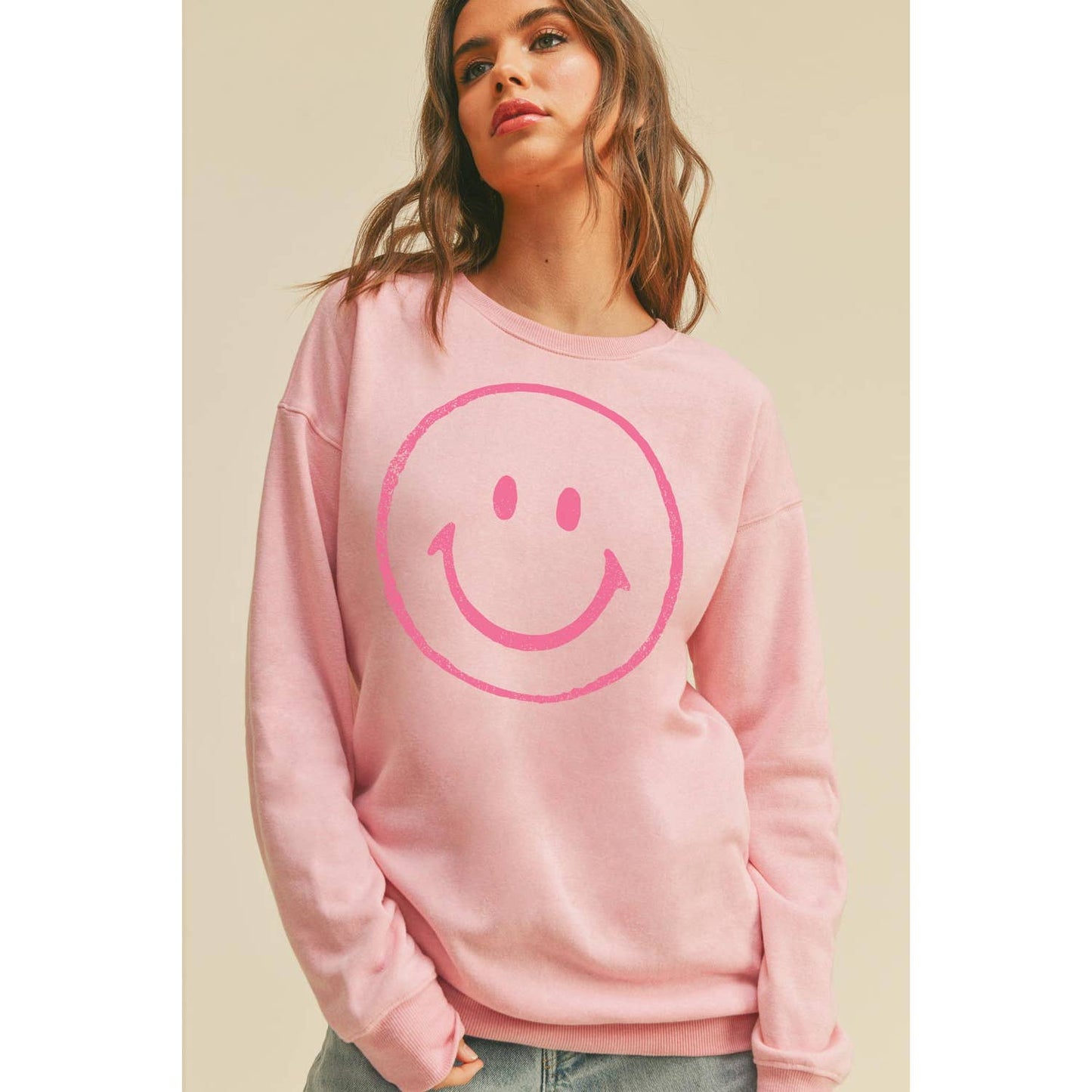 Smile Happy Face Graphic Sweatshirt