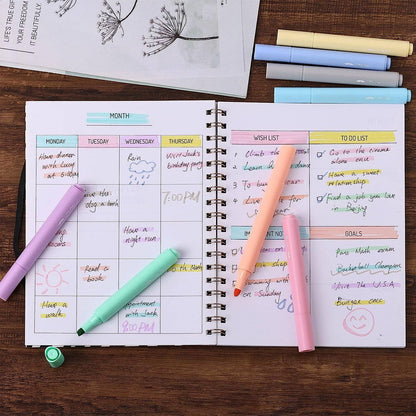 Pastel Macaron Highlighter Set - 8 Assorted Colors