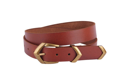 Angular Chevron Buckle Leather Belt