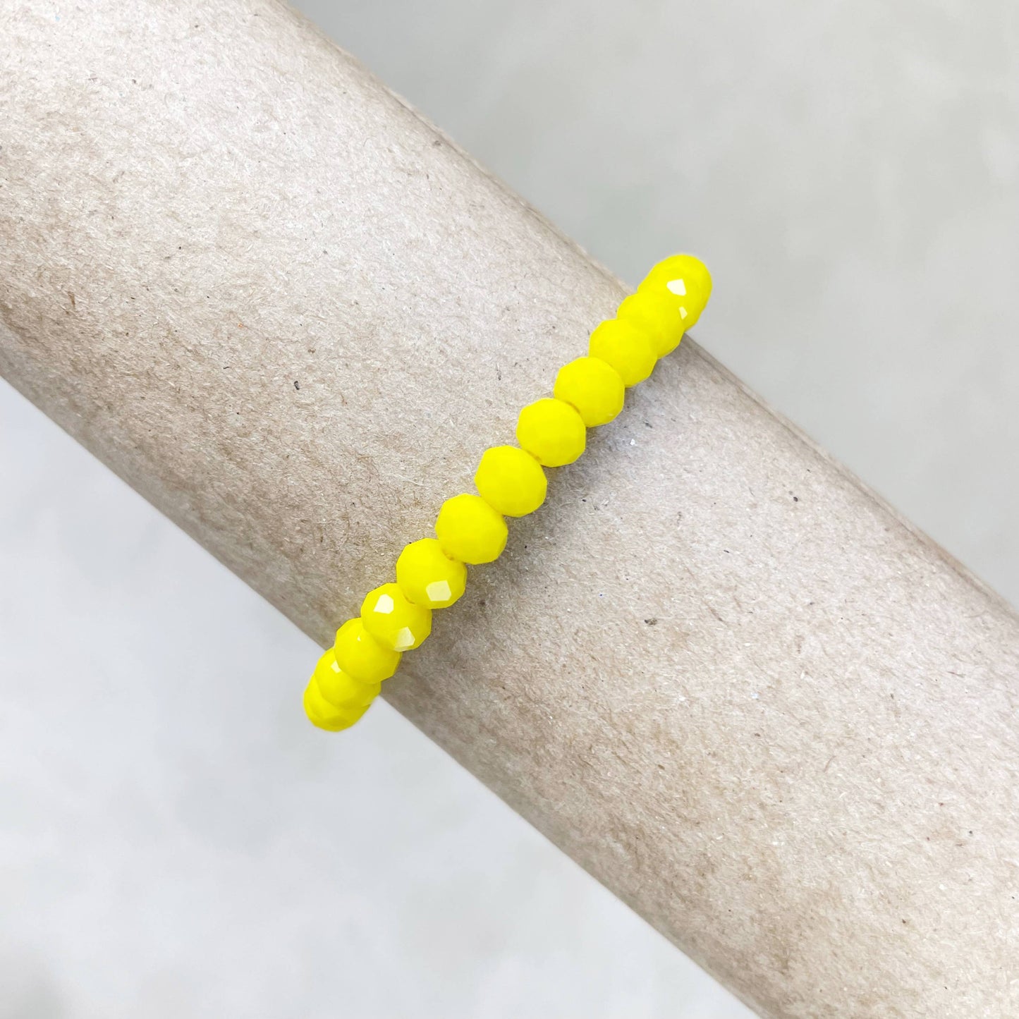 Gloria// Opaque Yellow Crystal Beaded Bracelet